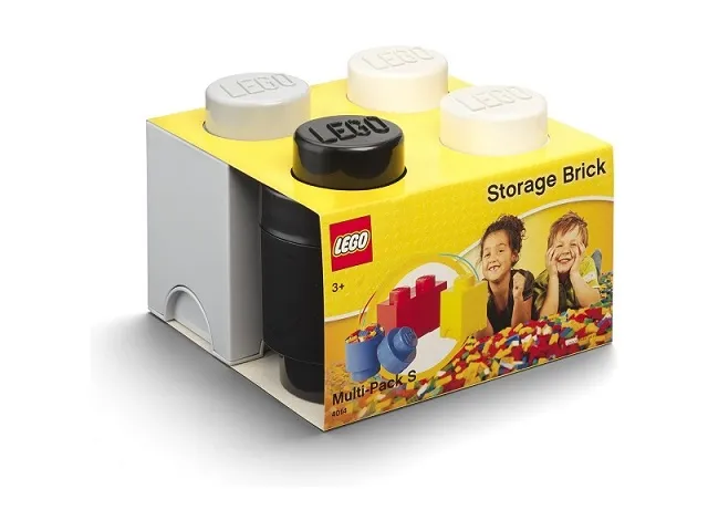 Storage Brick Multi-Pack S - Black / White / Light Bluish Gray (3 Pieces - 4014)
