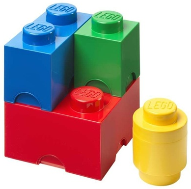 Storage Brick Multi-Pack - Red / Green / Blue / Yellow (4 Pieces - 4015)