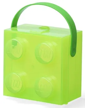 Lunch Box, Brick 2 x 2 Trans-Bright Green with Bright Green Handle