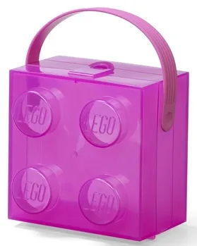 Lunch Box, Brick 2 x 2 Trans-Dark Pink with Dark Pink Handle