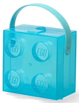 Lunch Box, Brick 2 x 2 Trans-Light Blue with Medium Azure Handle