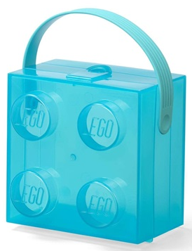 Lunch Box, Brick 2 x 2 Trans-Light Blue with Medium Azure Handle