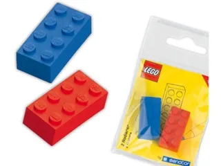 Eraser, LEGO Brick Eraser Set of 2 (Blue, Red)