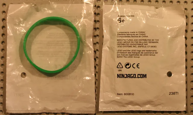 Wristband, Rubber, Bright Green, Ninjago