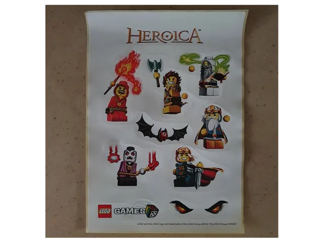 Sticker Sheet, LEGO Games Heroica, Sheet of 9