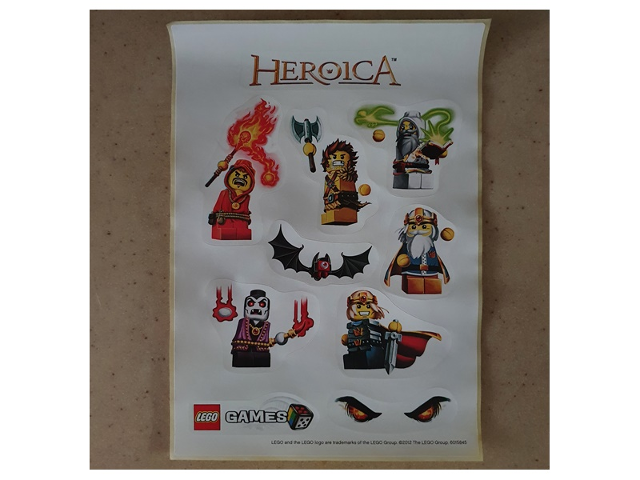 Sticker Sheet, LEGO Games Heroica, Sheet of 9