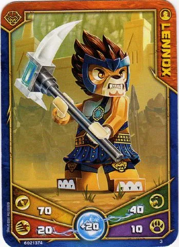 LEGENDS OF CHIMA Deck #1 Game Card  3 - Lennox