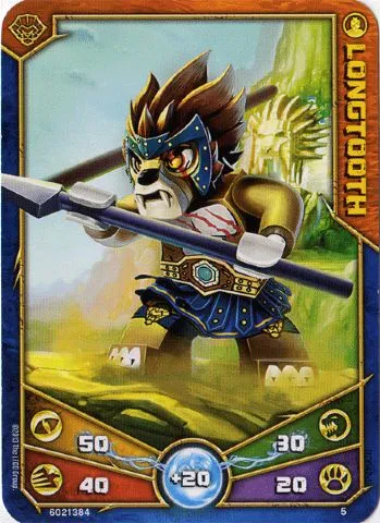 LEGENDS OF CHIMA Deck #1 Game Card  5 - Longtooth