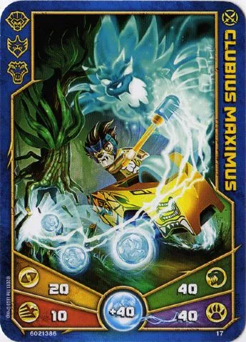 LEGENDS OF CHIMA Deck #1 Game Card 17 - Clubius Maximus