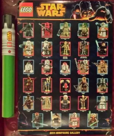 Star Wars 2014 Minifigure Gallery Poster in Lightsaber Shaped Cardboard Tube