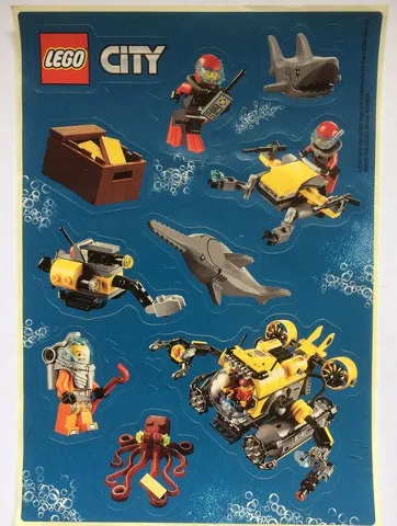 Sticker Sheet, City Deep Sea Explorers, Sheet of 10 Stickers