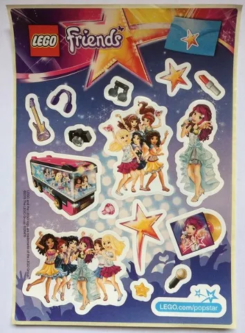 Sticker Sheet, Friends Popstars, Sheet of 16 Stickers