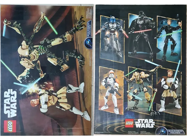 Star Wars 2015 Poster Buildable Figures - Double-Sided (Non-Folded)