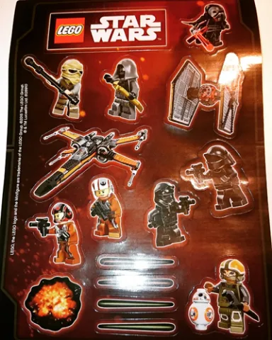 Sticker Sheet, Star Wars Minifigures and Space Ships, Sheet of 15