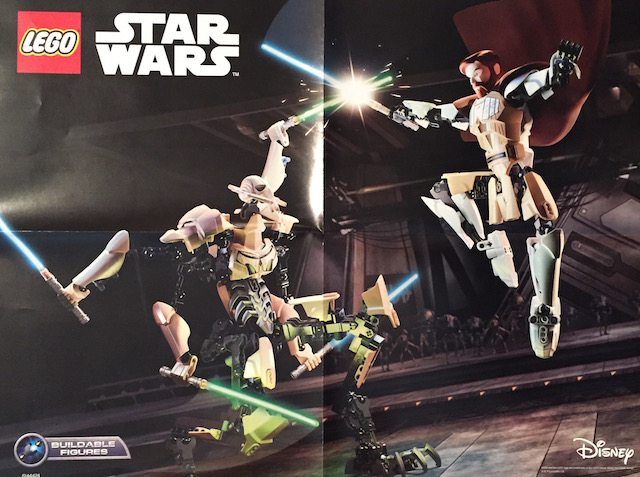 Star Wars Buildable Figures Obi-Wan Kenobi vs. General Grievous Poster (Set 66535)