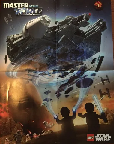 Star Wars Master Your Force Millennium Falcon / Buildable Figures Kylo-Ren and Stormtroopers Poster - Double-Sided