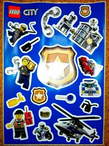 Sticker Sheet, City Police, Sheet of 17 Stickers