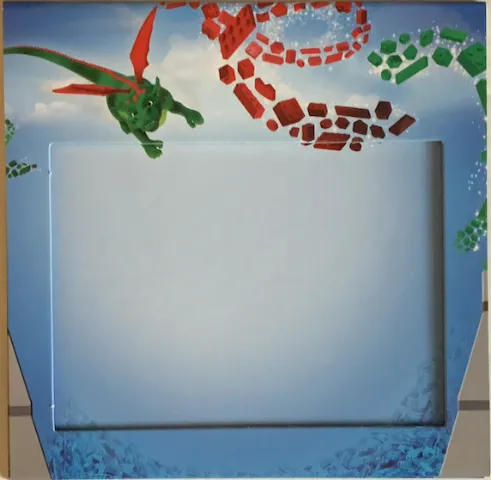 Photo Frame Cardboard with LEGOLAND Logo, Dragon and Red and Green Bricks Pattern