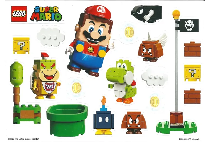 Sticker Sheet, Super Mario - Sheet of 20