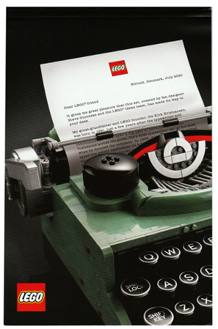 LEGO Ideas Typewriter Letter Booklet