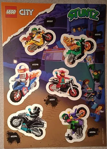 Sticker Sheet, Stuntz, Sheet of 6 Stickers (60294, 60296, 60297, 60298, 60310, 60298 60311)