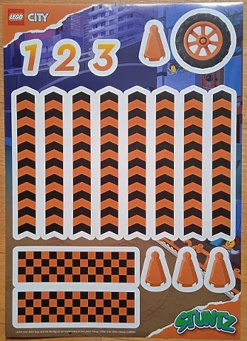 Sticker Sheet, Stuntz Race Course Markers, Sheet of 18 Stickers