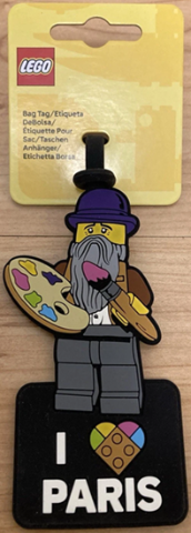 Bag / Luggage Tag, Silicone, Montmartre Painter with 'I Heart PARIS'