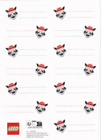 Sticker Sheet, Gift Labels with Cat Heads, Smiling