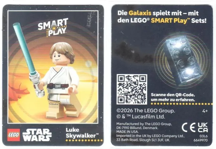 Card, Promotional Star Wars SMART Play - Luke Skywalker (German)