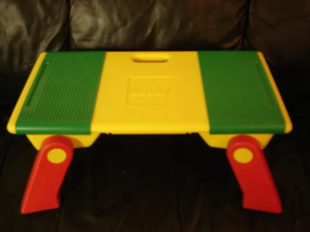 Playtable with Red Folding Legs with Compartment Covers