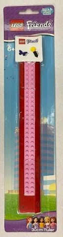 Ruler 30cm, Friends - Red with Bright Pink Plates and 8 Sticker Sheets