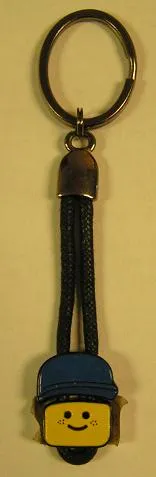 Minifigure Head Male on Slider Metal Key Chain