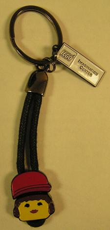 Minifigure Head Female on Slider Metal Key Chain