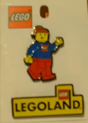 Pin, Minifigure - Girl with Blue Top, Red Legs, Brown Ponytail Hair, and Pin, LEGOLAND - Set of 2