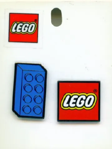 Pin, 2 x 4 Brick (Flat) and LEGO Logo