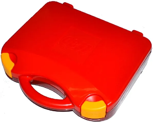 Storage Case with Rounded Corners and Red Lid, Yellow Latches