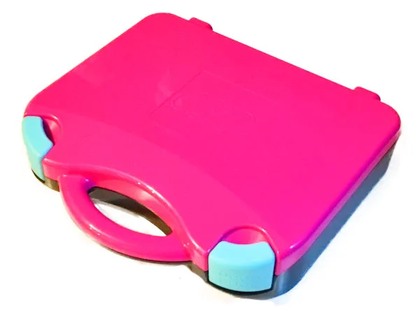 Storage Case with Rounded Corners and Magenta Lid, Medium Azure Latches