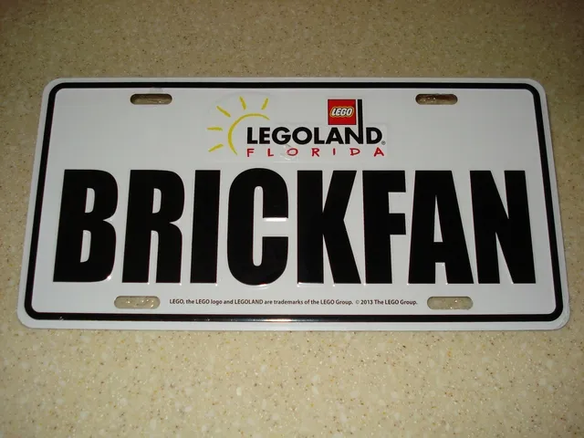 License Plate LEGOLAND Florida with 'BRICKFAN' Pattern