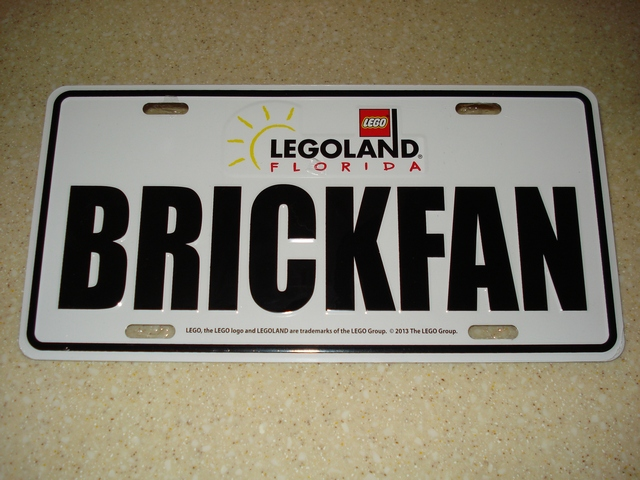 License Plate LEGOLAND Florida with 'BRICKFAN' Pattern