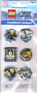 Sticker Sheet, City Police, 3D, Set of 6