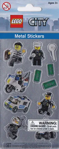 Sticker Sheet, City Police, Metal, Set of 11