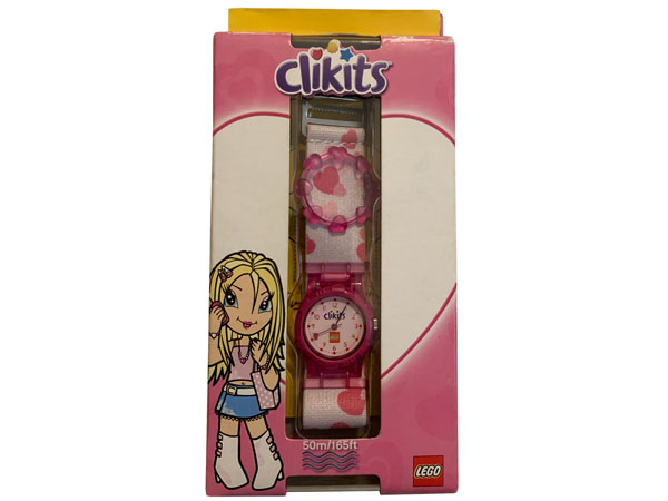 Watch Set, Clikits Heart with Cloth Strap