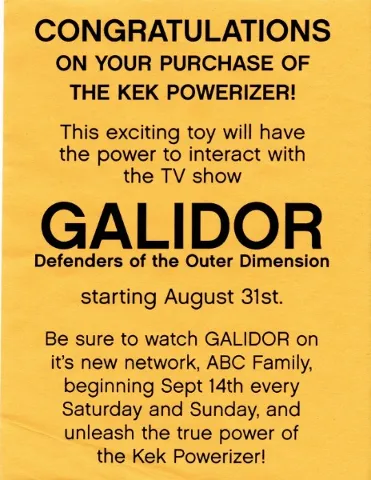 Flyer 2002 Set 8316 Insert - TV Show Announcement