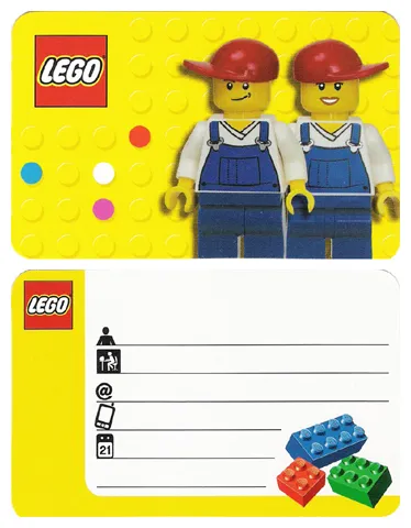 Business / Calling Card with 2 Minifigures on Back, Blank Lines on Front