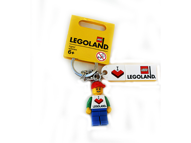 I Brick Legoland Minifigure Male Key Chain with Tile Modified 8 x 2 with Hole