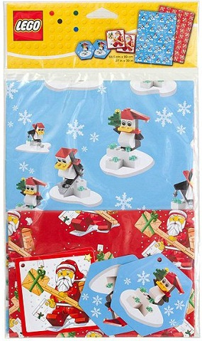 Gift Wrap & Tags, Santa and Penguin / Duck Pattern