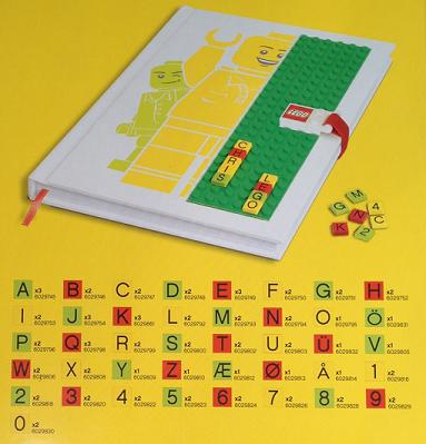 Notebook, Baseplate Cover with Alphanumeric Tiles and Lego Logo Clasp