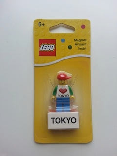 Magnet Set, I Brick Tokyo LEGO Minifigure, Tokyo, Japan - Glued with 2 x 4 Brick Base blister pack