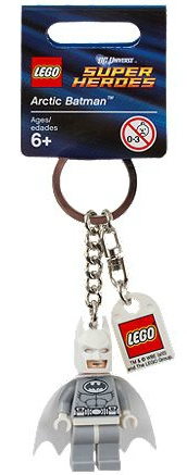 Batman, Arctic Suit Key Chain with Lego Logo Tile, Modified 3 x 2 Curved with Hole