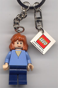 Mary Jane 4, Medium Blue Sweater Key Chain with 2 x 2 Square Lego Logo Tile